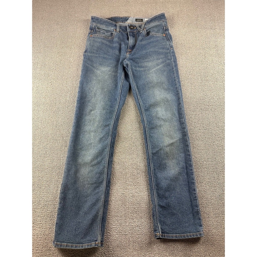 Volcom Jeans Men 29 Blue Solver Modern Straight Stretch‎ 5-Pocket Skate Urban